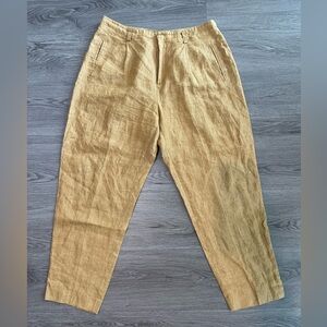 Ellen Tracy High Waist 100%linen pants size 14